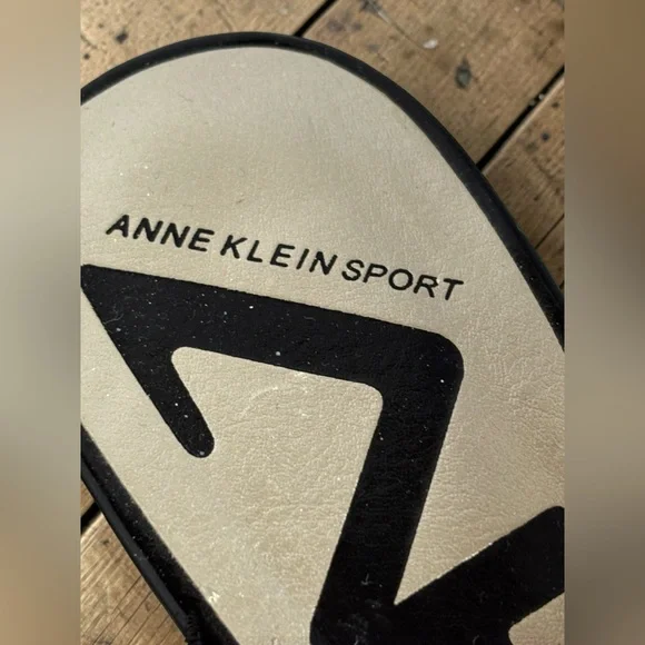 Anne Klein Sport Cream/Black Slingback Peep-Toe Low Heel Pumps - Picture 3 of 9